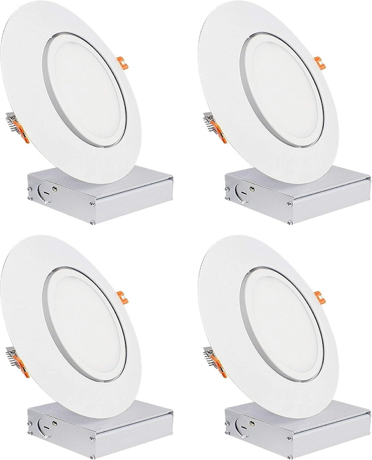 Black Trim 12W Ultra-Thin Canless Recessed Gimbal Downlight 4 Pack U47178