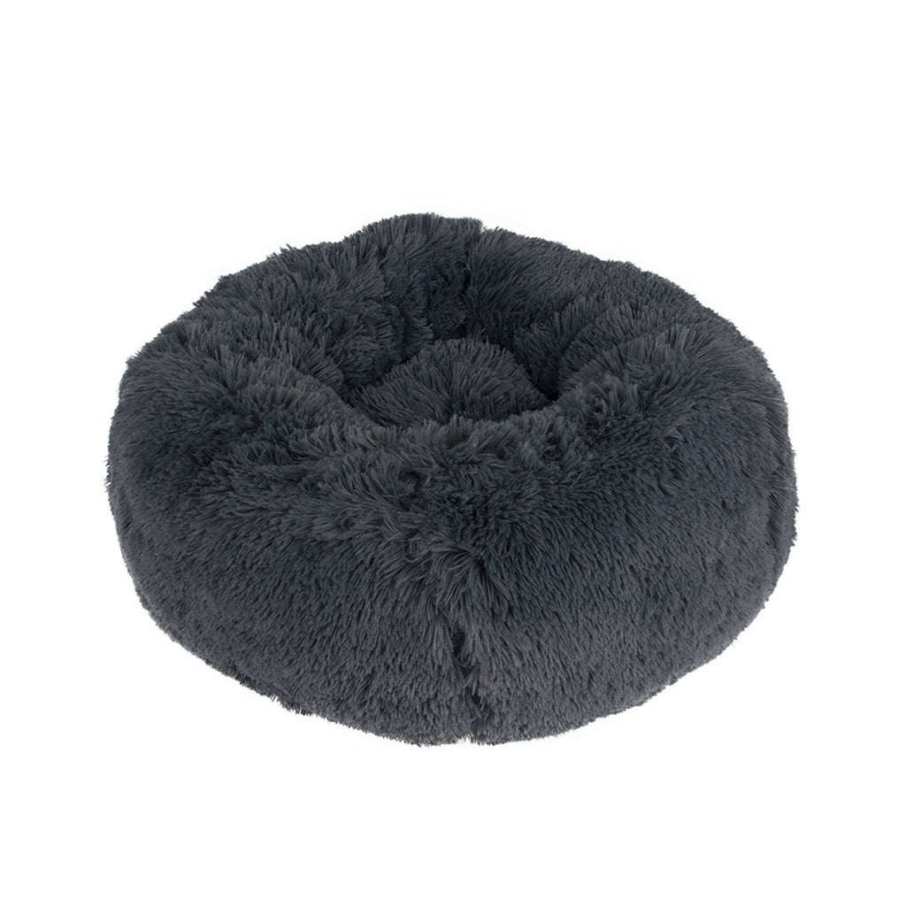 White Fauxfur Round Donut Pet Bed R181