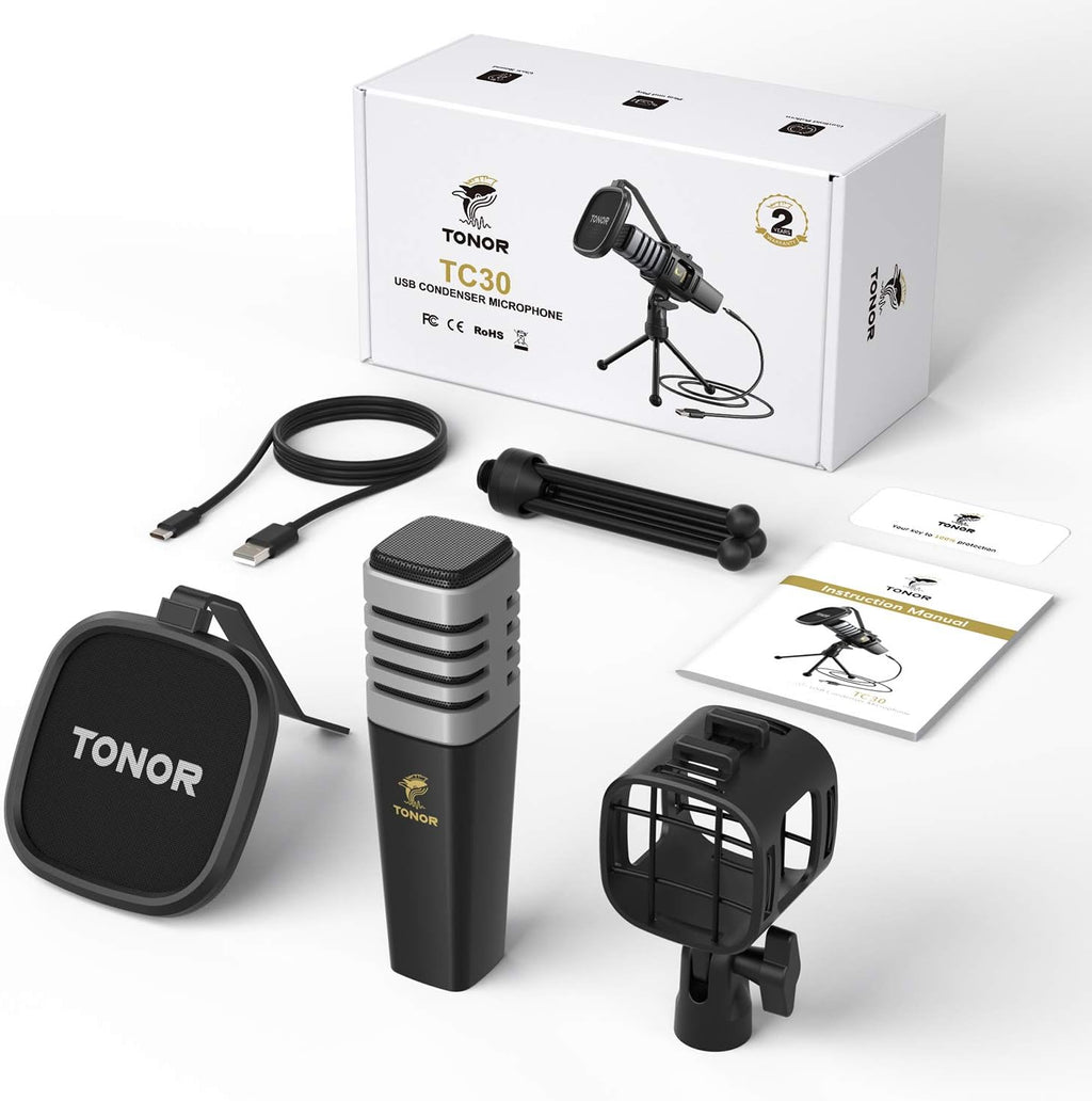 USB Microphone with Tripod Stand, Pop Filter, Shock Mount Q231037