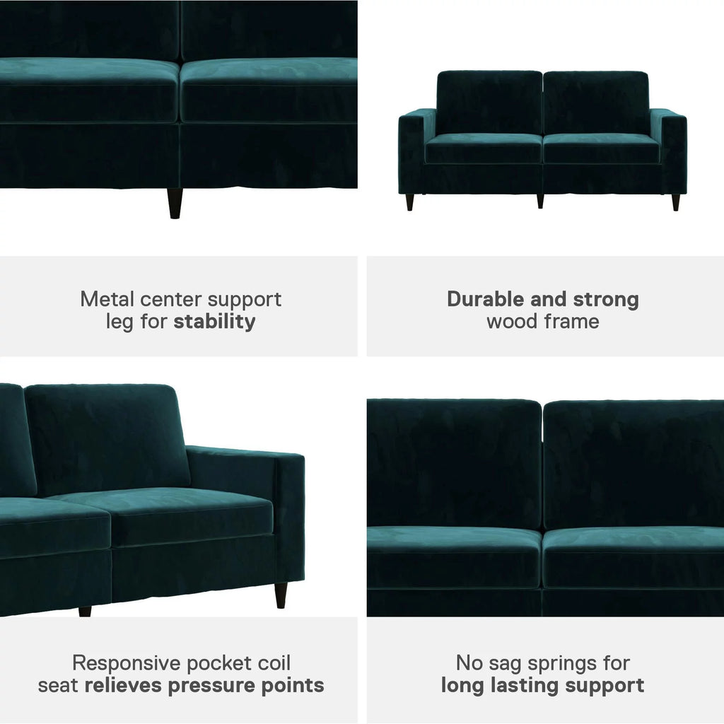 Green Velvet 3 Seater Sofa U851