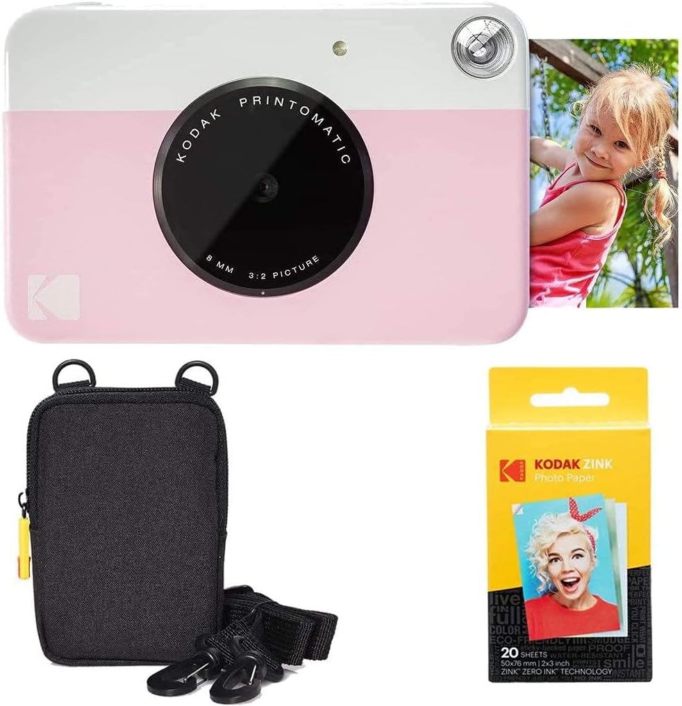 Grey Instant Camera with Zink Paper and Case Z296