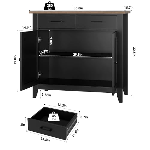 Grey Kitchen Storage Cabinet with 2 Drawers and 2 Doors R87378
