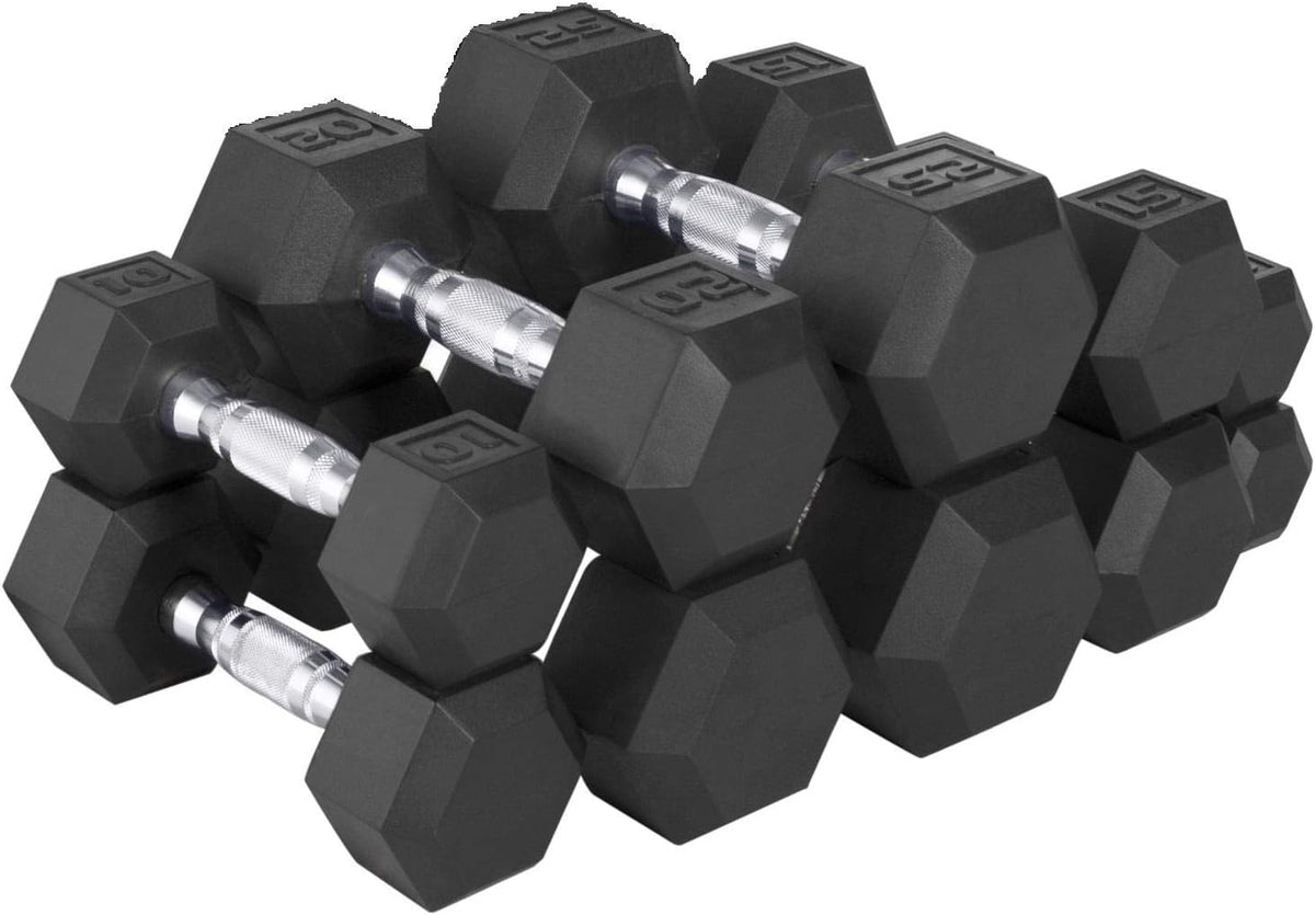 150 LB Hex Dumbbell Weight Set, Black C285