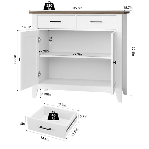 Grey Kitchen Storage Cabinet with 2 Drawers and 2 Doors R87378
