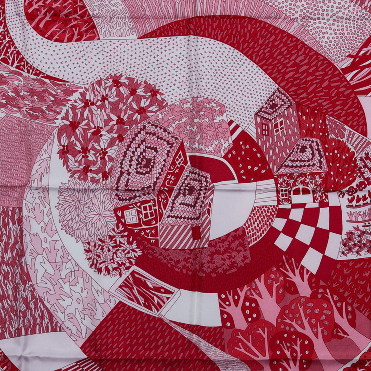 Red Multicolor Silk Scarf Muffler E219571