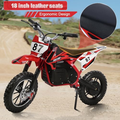 Red Black Electric Dirt Bike with 36V 500W Motor 10 Inch Wheels W836509