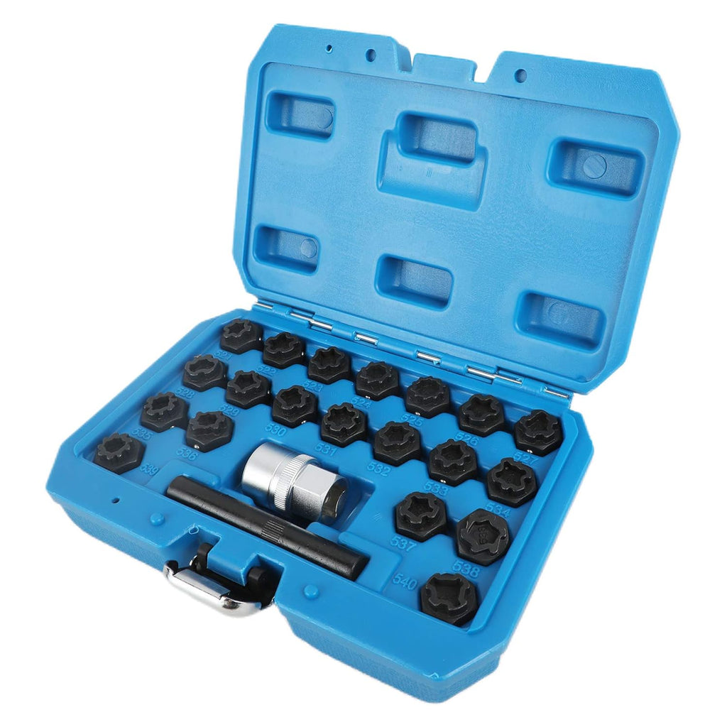 22 Pc Anti-Theft Screw Lug Nut Removal Socket Set M212014