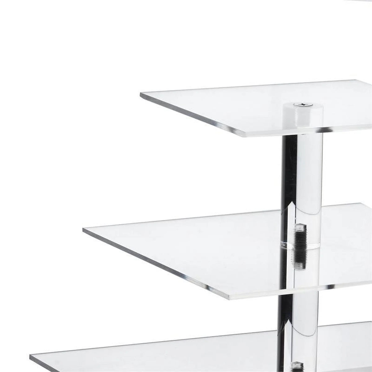 6 Tier Square Heavy Duty Acrylic Crystal Glass Clear Cupcake Dessert Stand J869