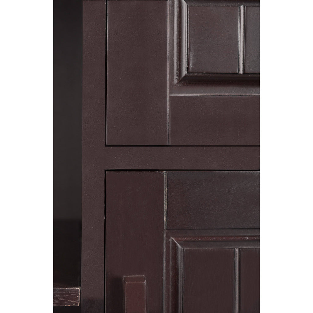 Dark Birch Floor Cabinet with 1 Door 1 Drawer and 3 Open Shelves Y5854