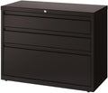 Black 36 inch Wide 3 Drawer Metal Lateral File Cabinet X393
