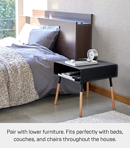 White Side Table with Storage Shelf W36135