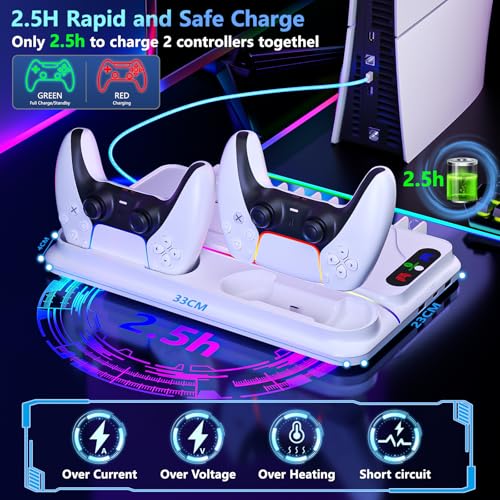 PS5 Stand with Dual Controller Charger and 3 Level Fan K3651