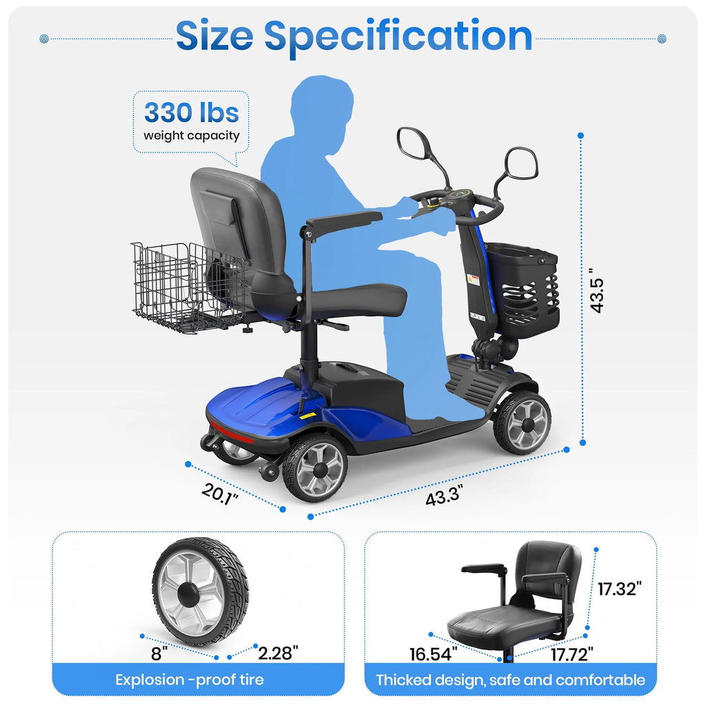Red Foldable 4 Wheel Mobility Scooter N97892