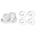 18-Piece Service for 6 Dinnerware Set, White Triple Layer Glass Z3609
