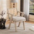 Handcrafted Rattan Backrest Mid-Century Accent Chair F499
