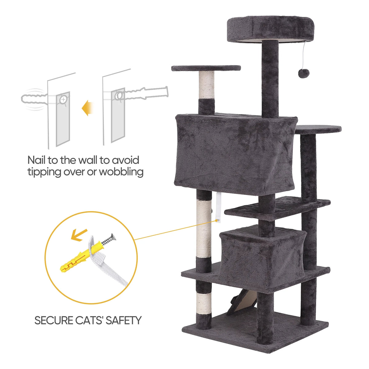 Dark Gray Cat Tree Tower B1757