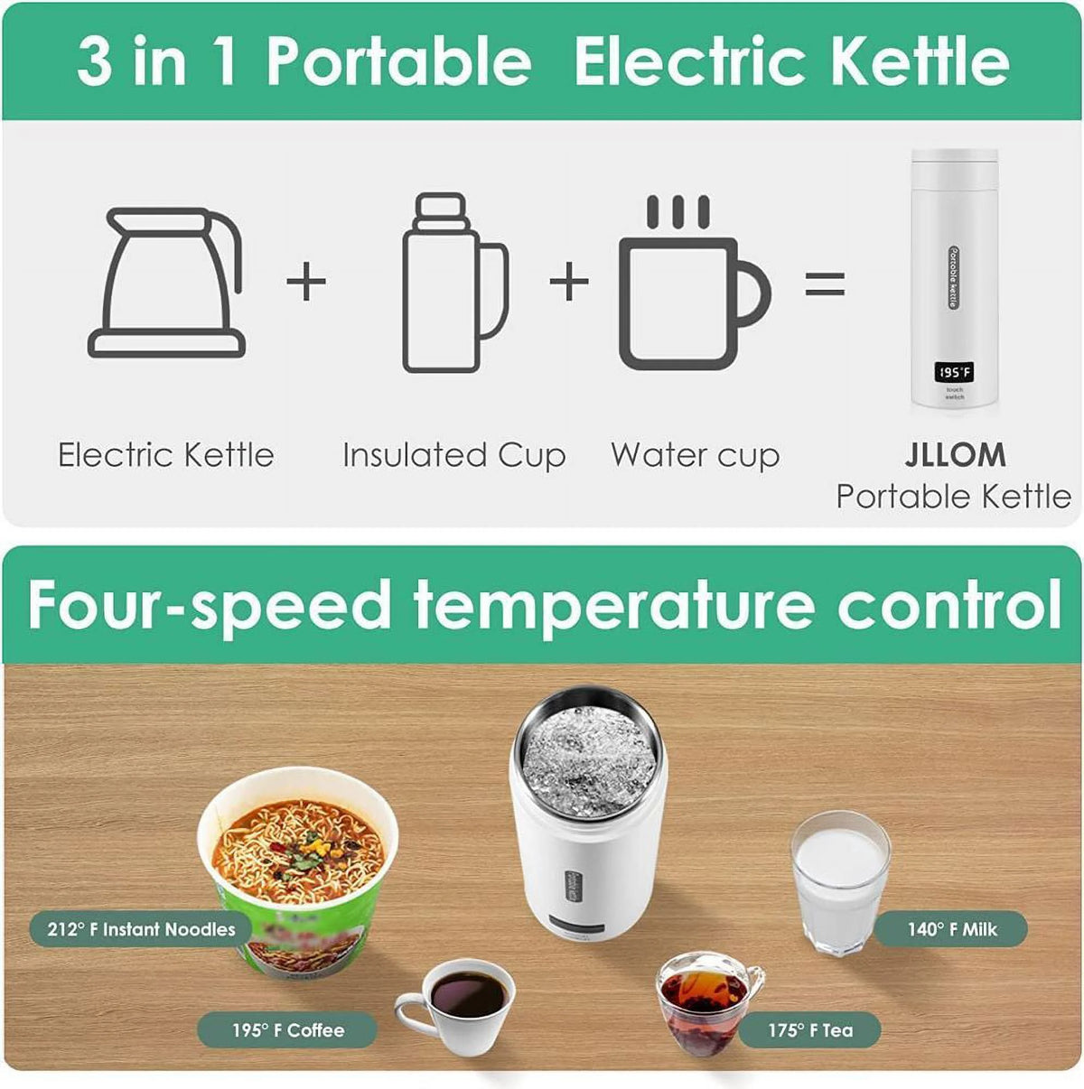 Electric Kettle 380ml Portable Thermal Cup K780