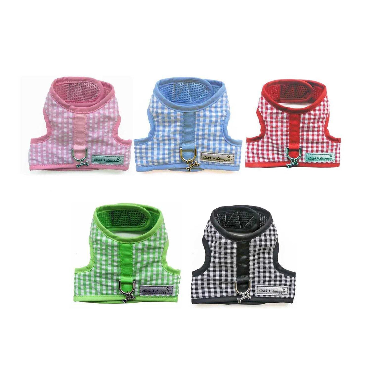 Gingham Dog Harness Vest Z6429