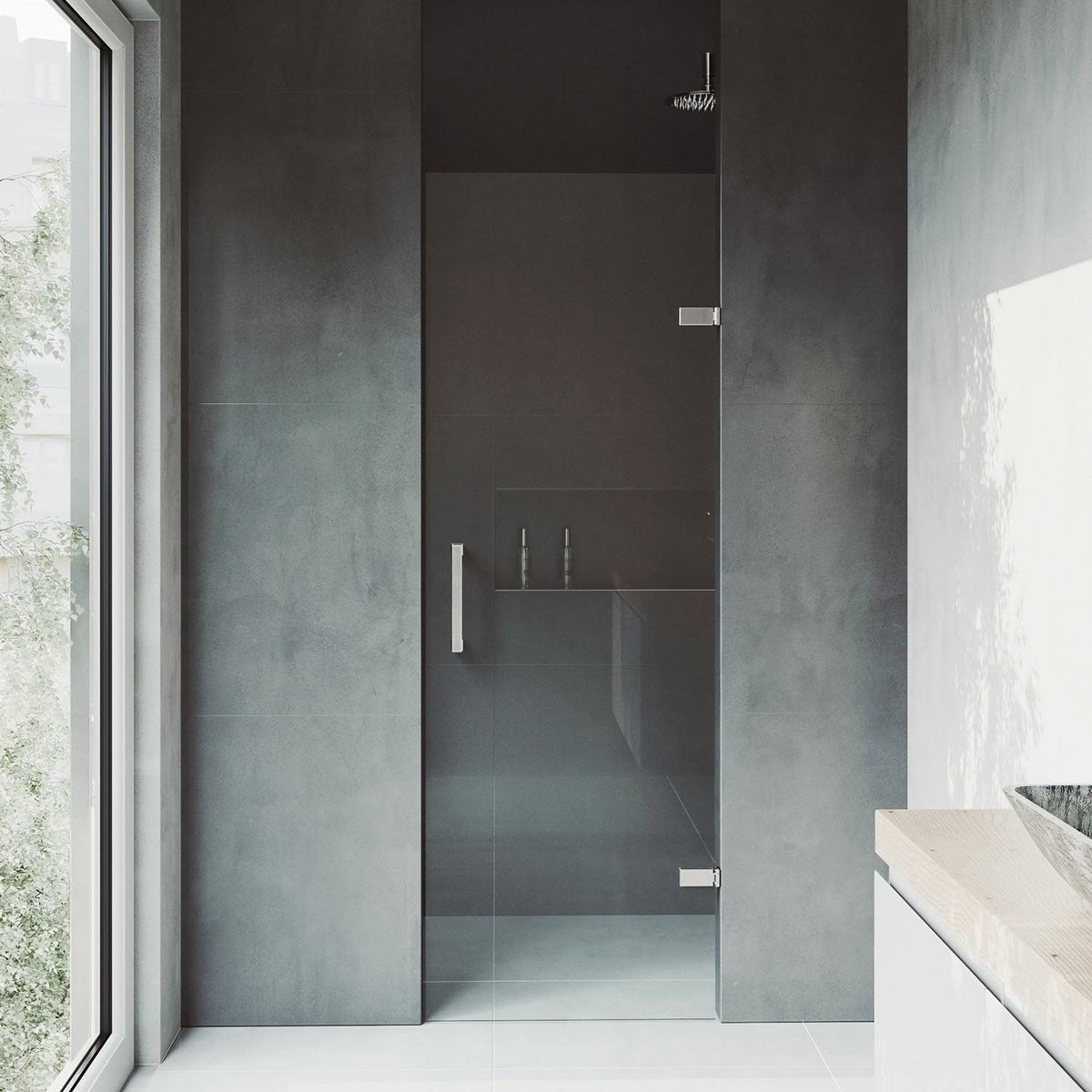 24-Inch Adjustable Frameless Shower Door E414