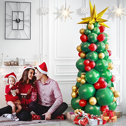 Green Red Golden Christmas Balloon Garland Arch Kit U6540