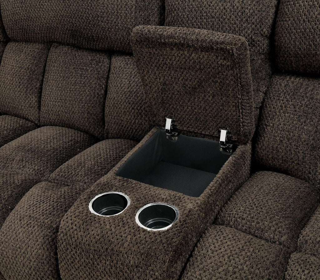 Brown Flannelette Recliner Sectional L27517