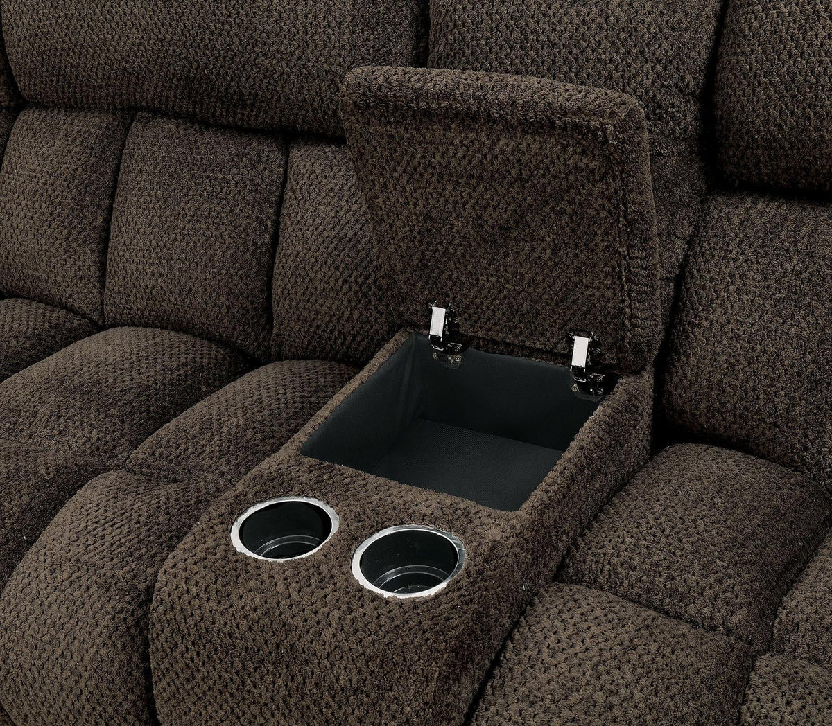 Brown Flannelette Recliner Sectional L27517