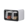 Black Two Cups Wall Mount Spice Container Storage Box C73193