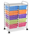 Blue 15-Drawer Rolling Utility Cart with Wheels A5918