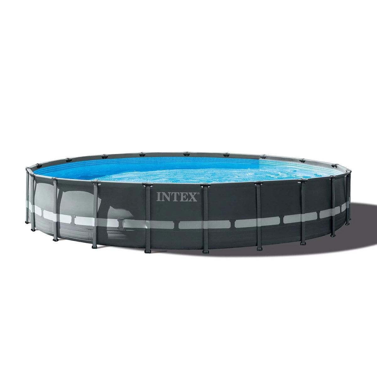 24ft x 52in Round Frame Pool, 2 Pack Loungers, Floating Cooler K95571