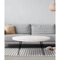 White Wood Oval Cocktail Table L738