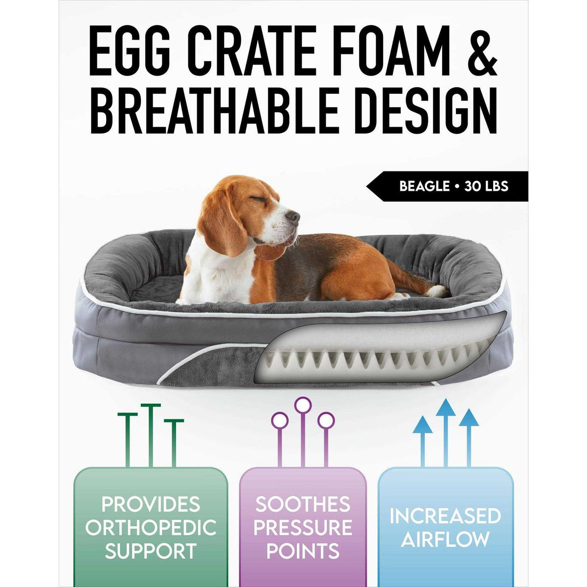 Oversized Egg Foam Orthopedic Dog Bed A5400