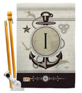 Nautical I Initial Decorative Vertical Double Sided N5022
