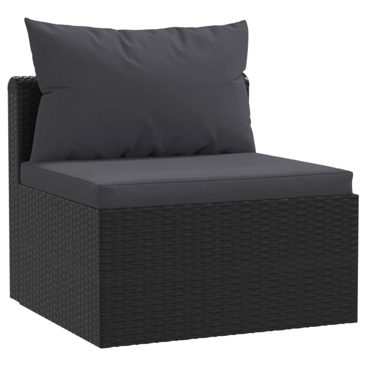 4 Piece Patio Sofa Set with Cushions Poly Rattan Black I32597