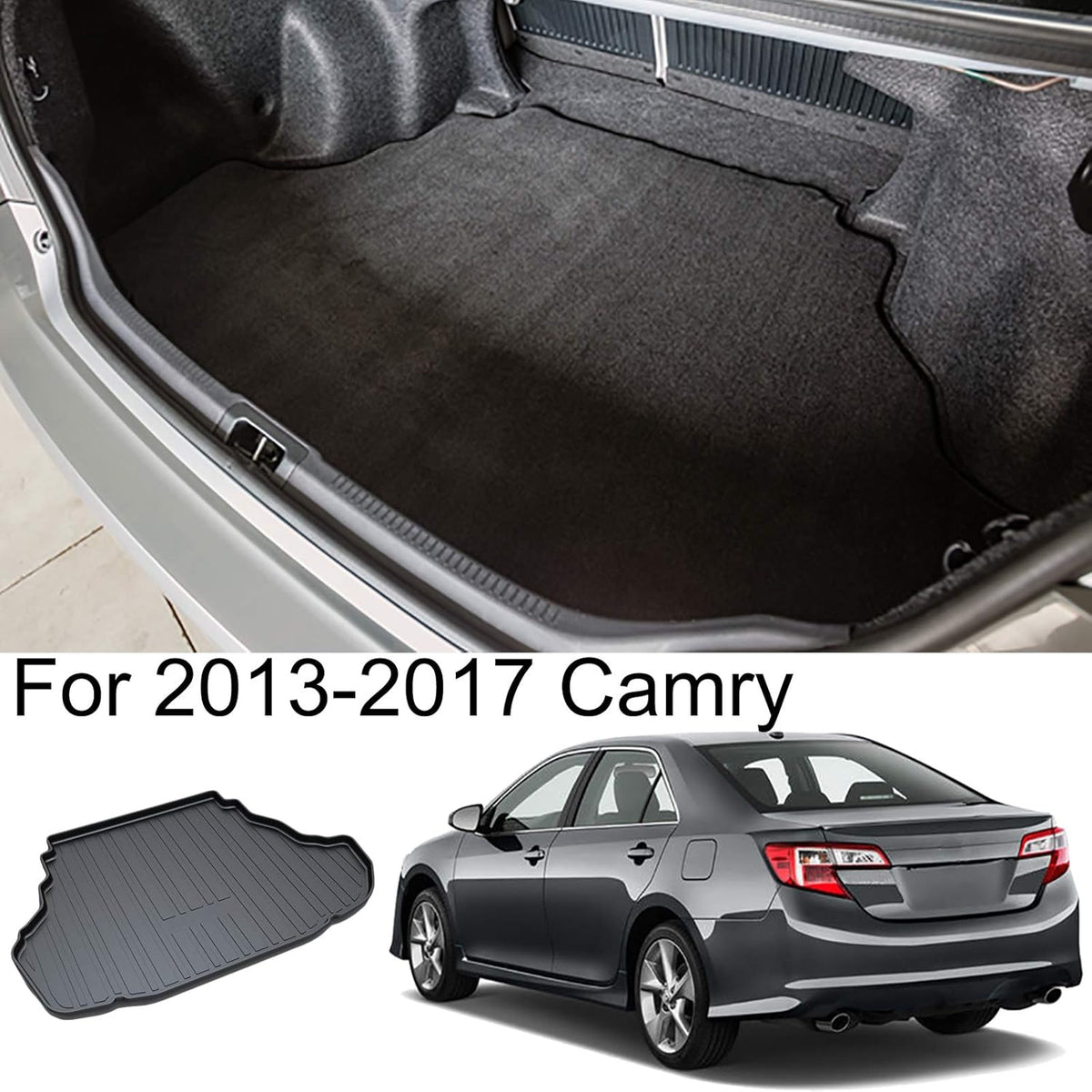 Cargo Liner Trunk Floor Mat Waterproof Protector for 2013-2017 Toyota Camry Pack of 2 J2177