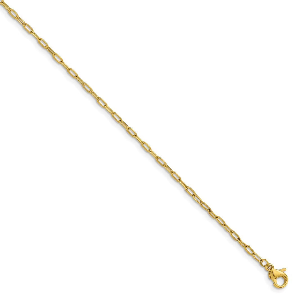 Polished Stainless Steel Paperclip Chain Necklace 20 Inch I93987