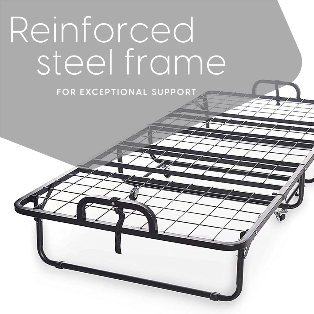 Cot Size Folding Bed with Memory Foam Mattress J355398