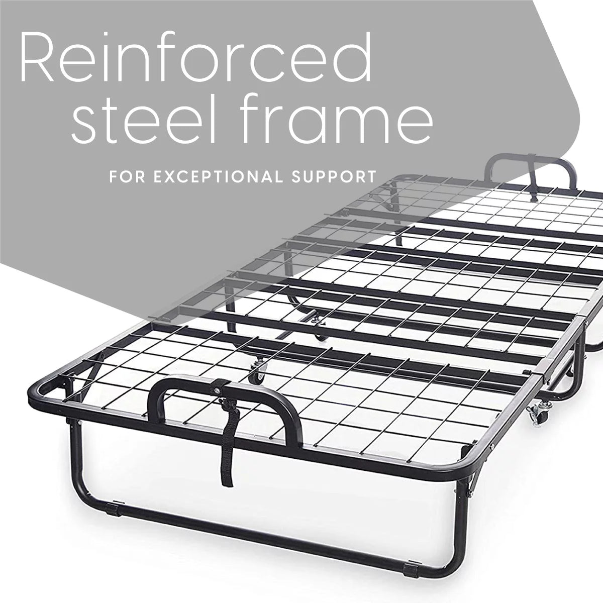 Cot Size Folding Bed with Memory Foam Mattress J355398