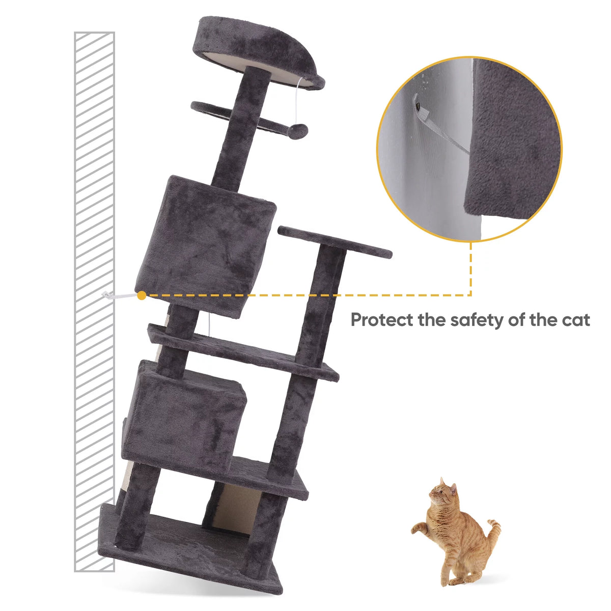 Dark Gray Cat Tree Tower B1757