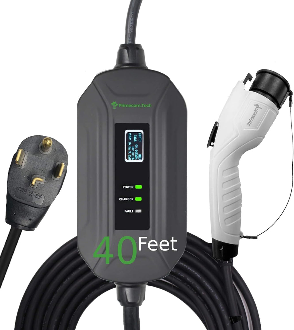 Portable Level 2 Electric Vehicle Charger, 16Amp, 50 Feet R4346