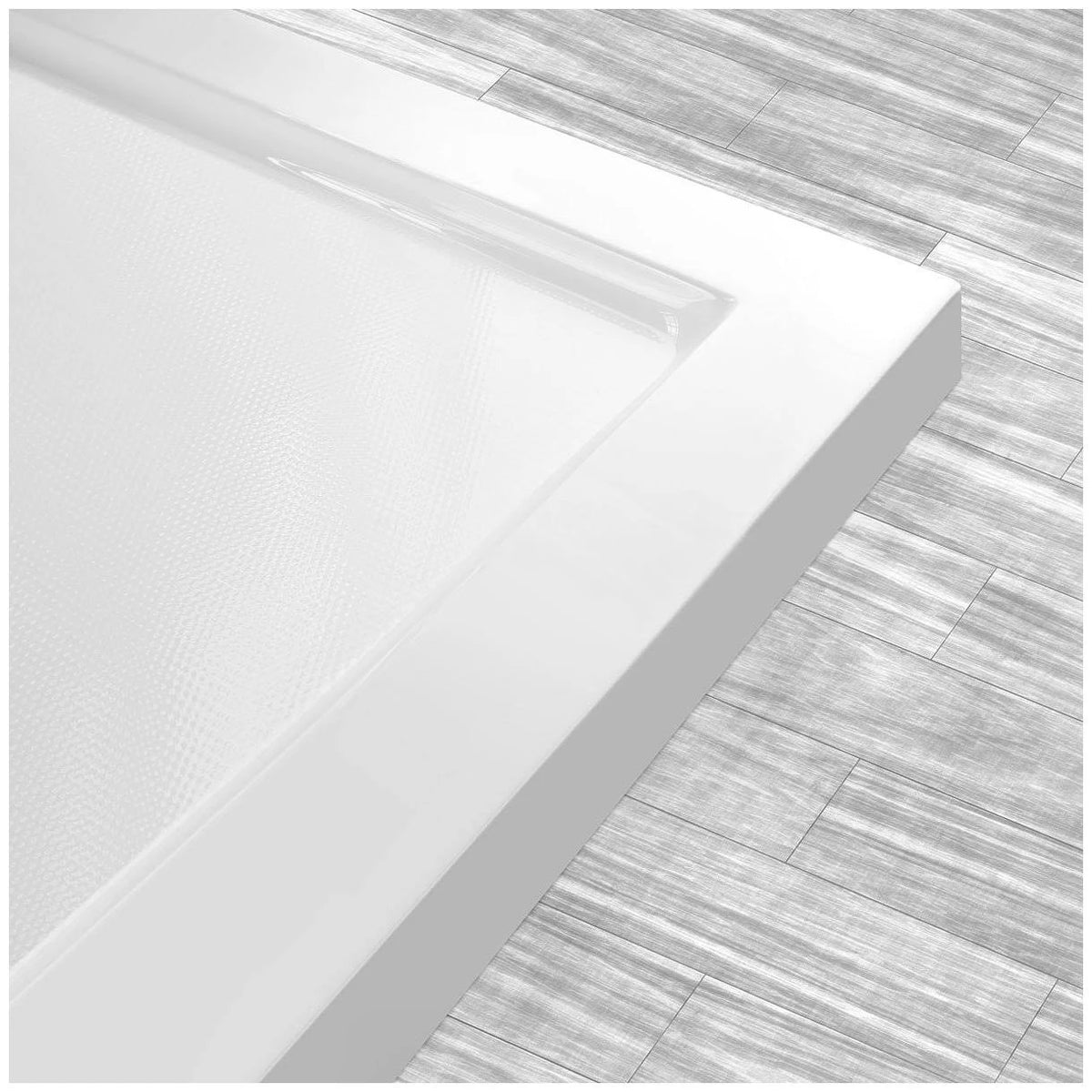 60 x 34 Single Double Threshold Shower Base Pan Center Drain White T5676