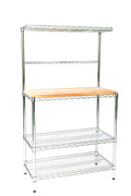 Chrome Bakers Rack with Top Shelf & Butcher Block J690