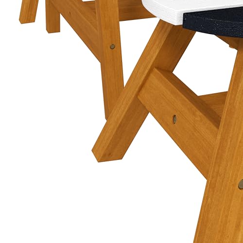 Wooden Kids Table and Benches Set with Umbrella P87219