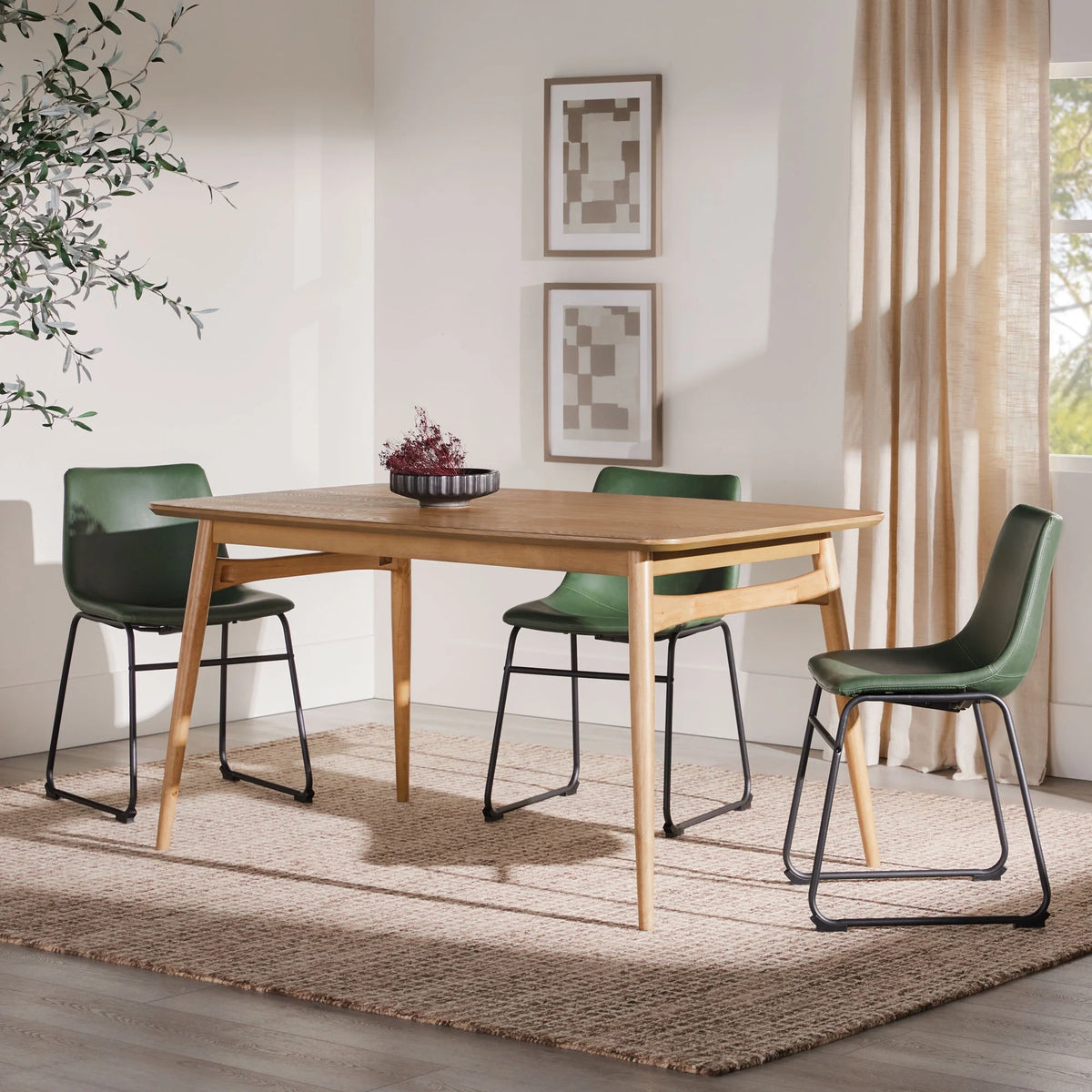 English Ash Mid-Century Tapered Leg Dining Table B977