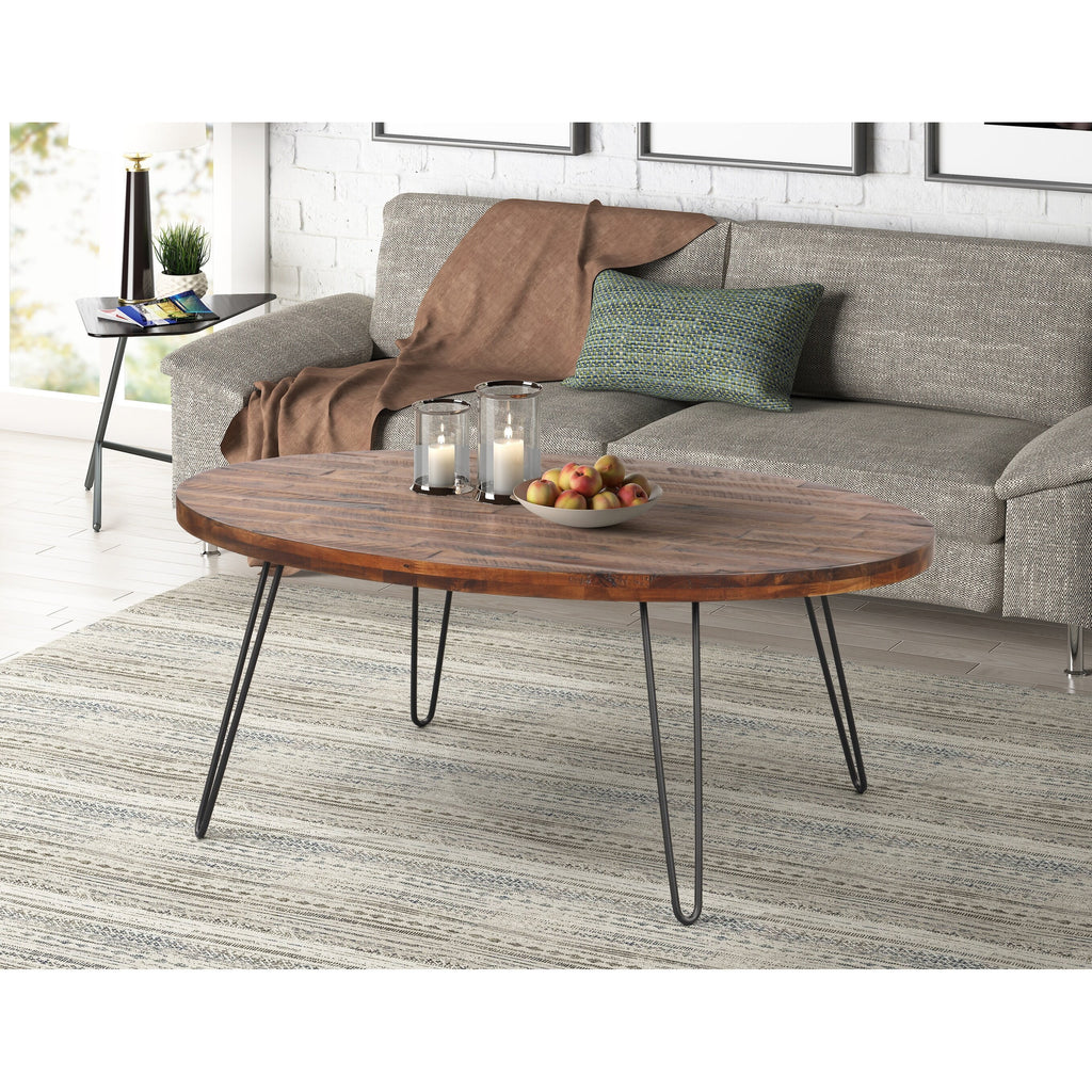 White Wood Oval Cocktail Table L738