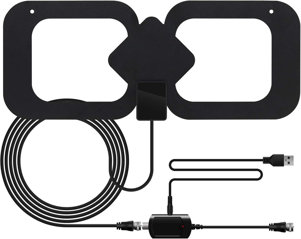 Indoor HDTV Antenna with Amplifier Signal Booster, 4K 1080p, 13.3ft Coax Cable, Pack of 2 O399