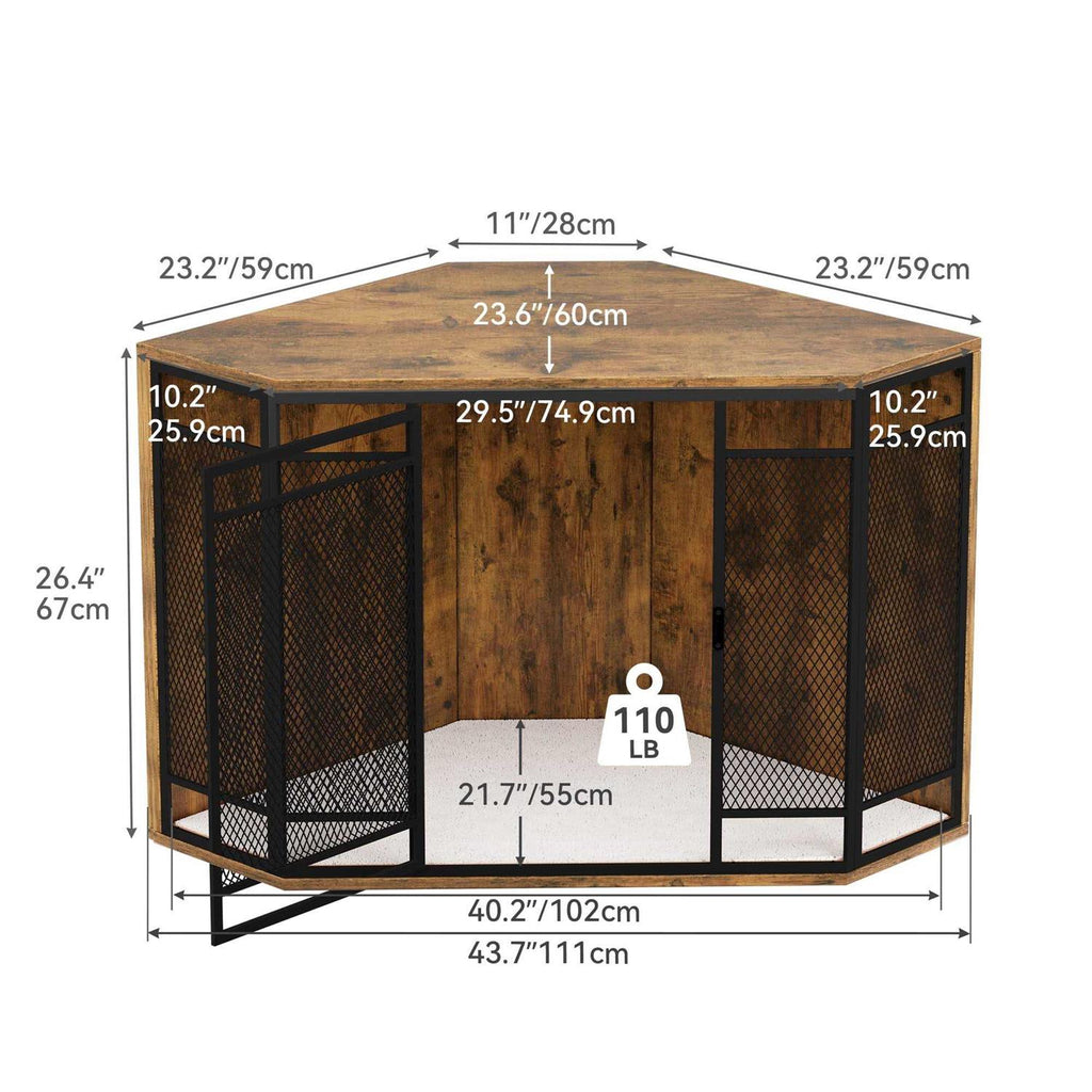 43.7-inch Wooden Dog Crate Furniture B877
