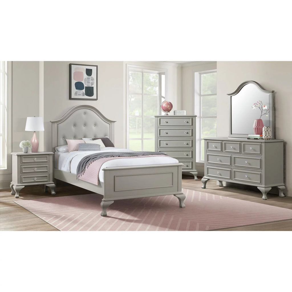 Grey 6PC Twin Panel Bedroom Set D96403