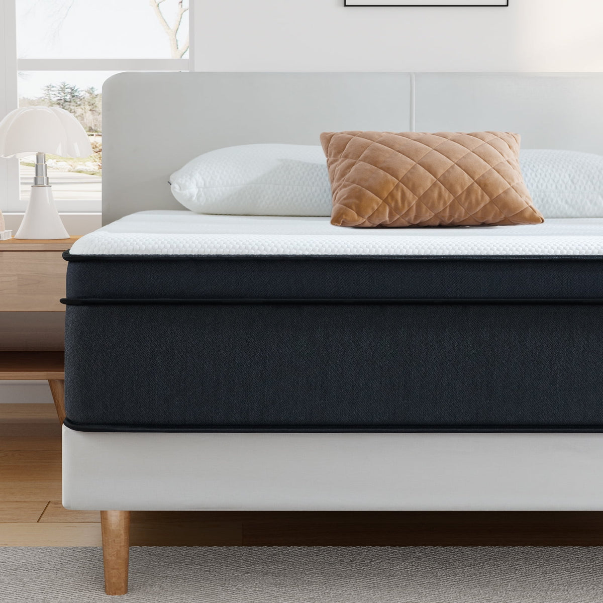 Queen 12 inch Medium Plush Hybrid Innerspring Mattress in a Box H86550