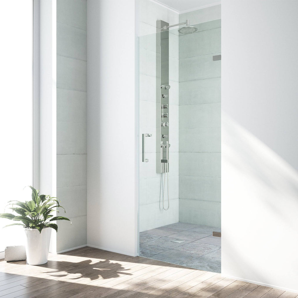 24-Inch Adjustable Frameless Shower Door E414