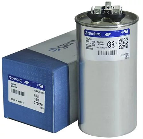 80/10 uF 370 VAC Dual Round Capacitor R6589